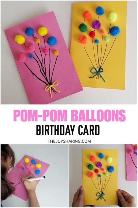 Create the shape of the card. Pom Pom Balloons Birthday Card - Die Freude am Teilen ...