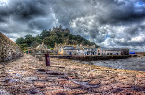Sea Coast Castles United Kingdom Hdr Clouds Waterfront Cities
