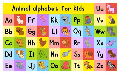 English Alphabet With Cartoon Characters Vector Set Bright Color