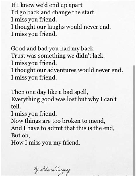 Poem I Miss You Friend Wise Words Pinterest Poem