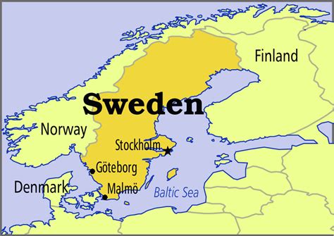 Map Of Sweden In The World Sweden Map Geography Physical