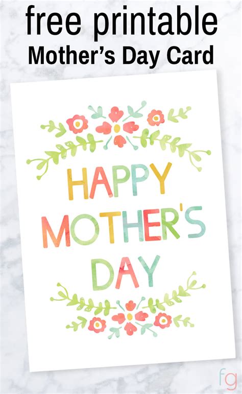 Printable Mothers Day Card From Husband
