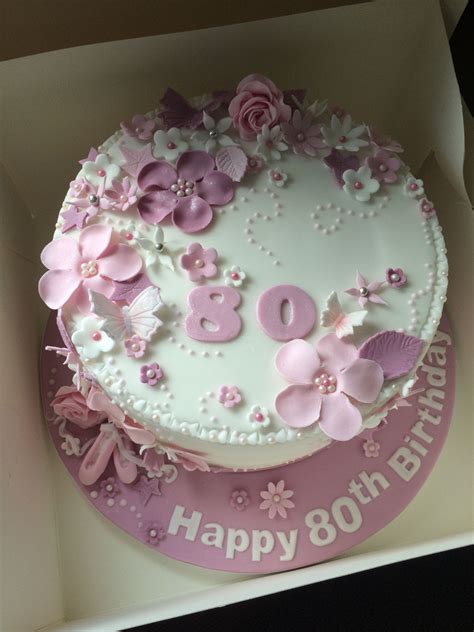 80th Birthday Cake With Fresh Flower Topper Birthday - vrogue.co