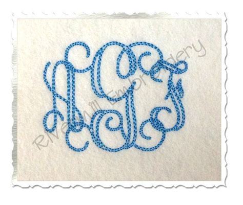 Bean Stitch Intertwined Monogram Machine Embroidery Font Alphabet 2