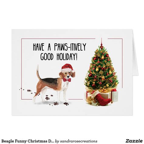 Beagle Funny Christmas Dog With Tree Beagle Funny Funny Dachshund