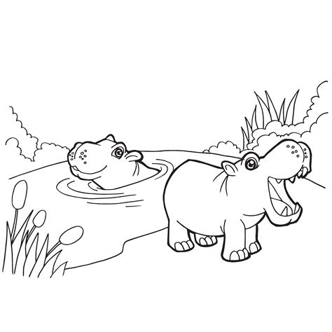 Search through 623,989 free printable colorings at getcolorings. Hippos Coloring Page - Rainy Day Art & Framing Co.
