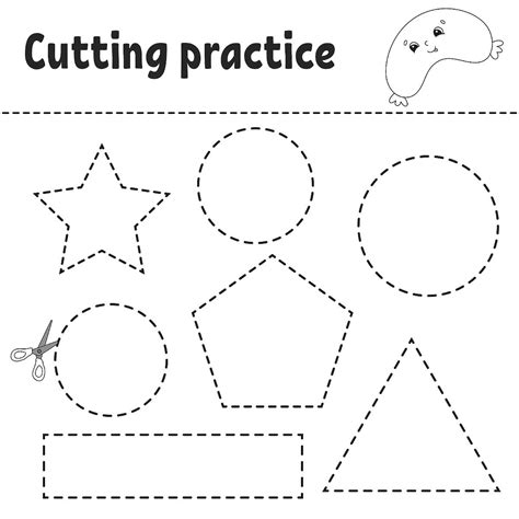Printable kindergarten cutting practice