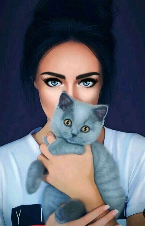 black hair, blue eyes, grey cat, how to draw a face, purple background