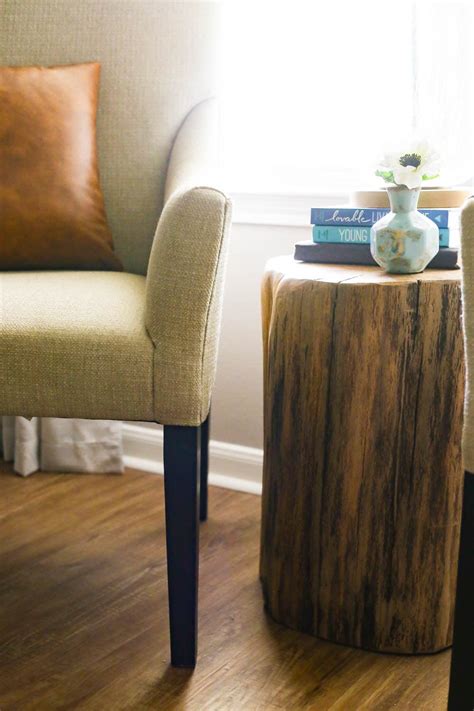 How To Build A Diy Tree Stump Side Table Love And Renovations