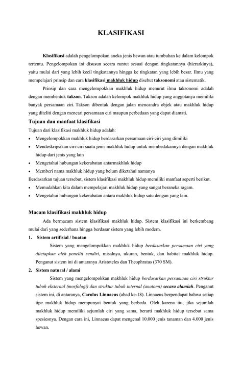 KLASIFIKASI MAKHLUK HIDUP | PDF
