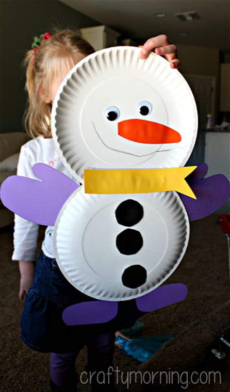 Diy Snowmen Paper Plate Winter Craft For Kids Crafty Morning