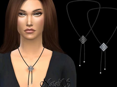 Curved Square Crystal Necklace By Natalis At Tsr Sims 4 Updates