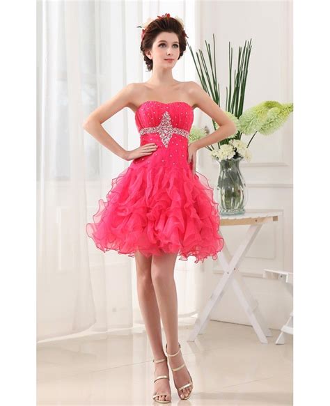 A Line Sweetheart Short Tulle Prom Dress With Beading Op3228 1121