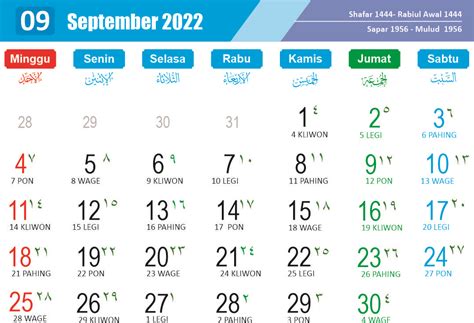 Kalender September 2022 Lengkap Jawa Danielle Burke News