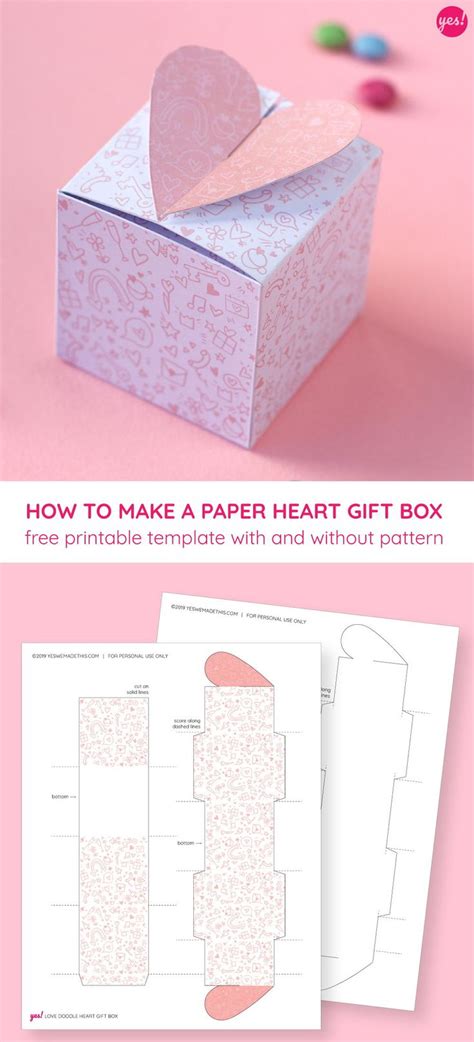 Doodle Pattern Heart Box Template Yes We Made This Heart Box