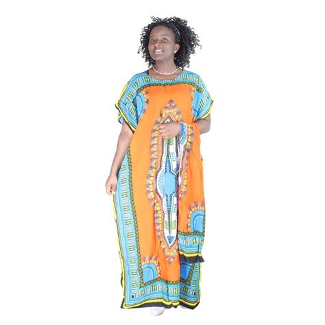 Fast Shipping Women Africa Vintage O Neck Long Dashiki Dress Female