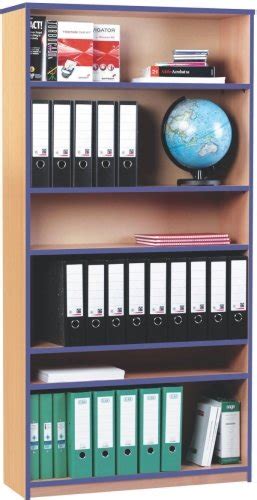 Monarch Open Bookcase With 1 Fixed And 4 Adjustable Shelves With Coloured
