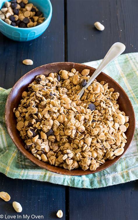 Remove from oven and gently stir. Peanut Butter Granola | Love In My Oven