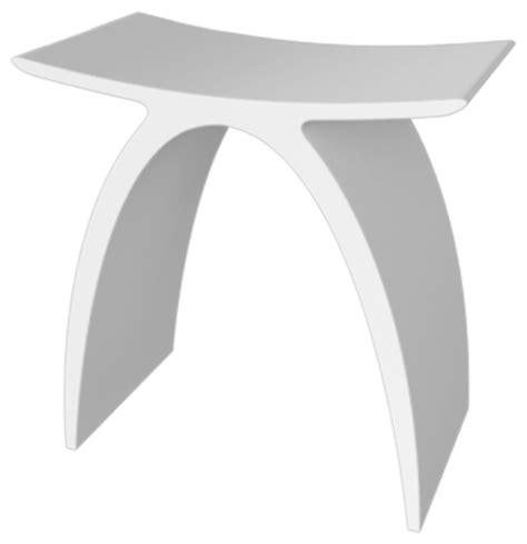 How big should a shower seat be? Stone Resin Arched Modern Stool 17" Tall - Contemporary ...