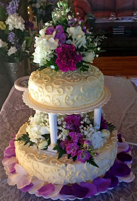 Affordable Cakes By Tiffany Purple Flower Wedding Cake