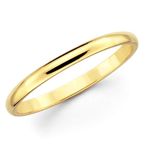 10k Solid Yellow Gold 2mm Plain Mens And Womens Wedding Band Ring Ebay