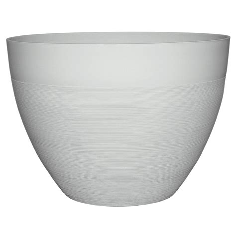 Large white plant pot modern planter. Decatur 20 in. Starlight White Resin Planter-HD1331-340 ...
