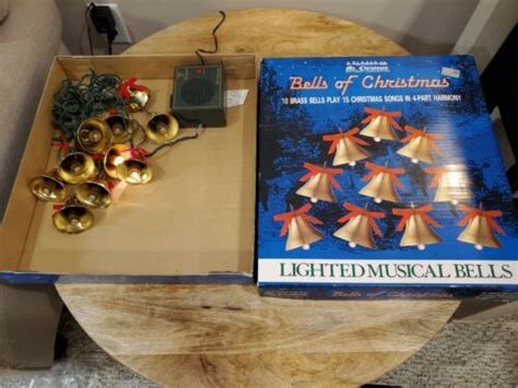 Mr Christmas Bells Of Christmas Musical Lighted Brass Vintage 15 Songs