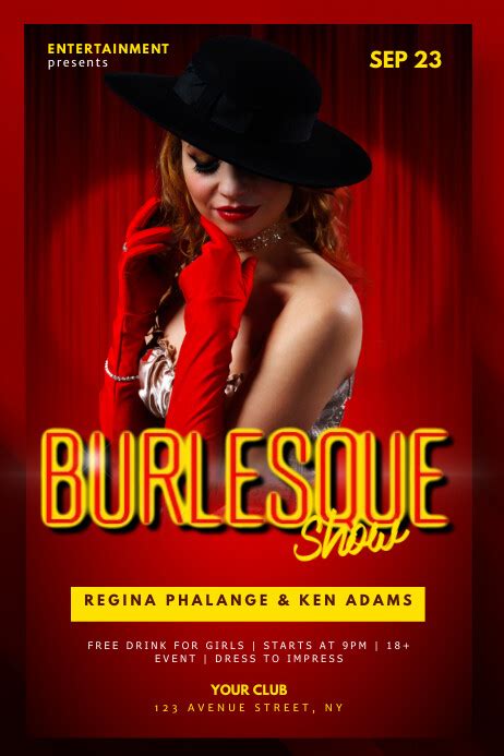 Burlesque Cabaret Show Flyer Template Postermywall