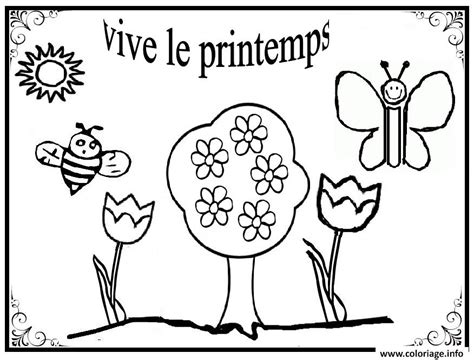 Coloriage Vive Le Printemps Maternelle Simple Dessin Printemps à Imprimer