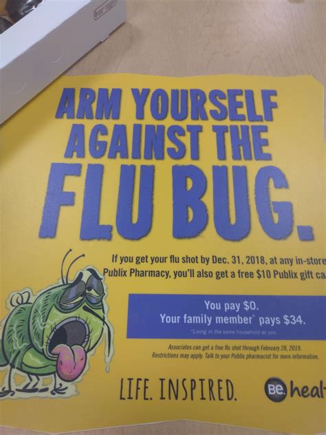 Insurance paid for it and i got the $10 gift card. Free flu shots and a $10 gift card! : publix
