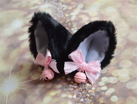 Mto Kitten Play Clip On Cat Ears With Ribbon Bows And Bells Neko