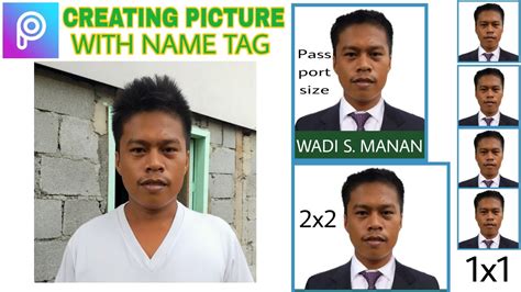 How To Create 2x2 Id Picture With Name Tag Using Picsart Basic