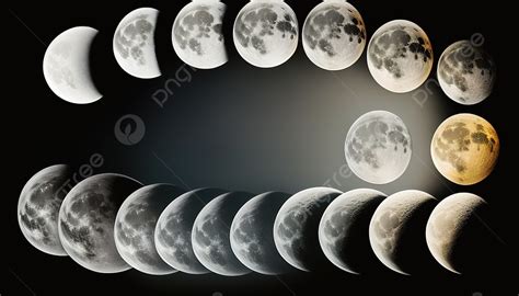 Multiple Moon Phases Arranged In A Circle Background Moon Phase