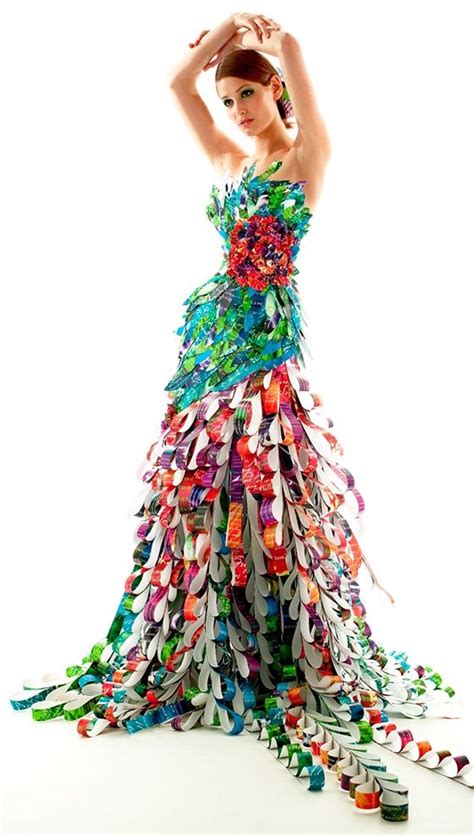 Recycled Streamer Dress World 4 Recycled Dress Paper Fashion