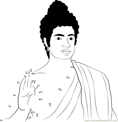 Gautama Buddha Dot To Dot Printable Worksheet Connect The Dots