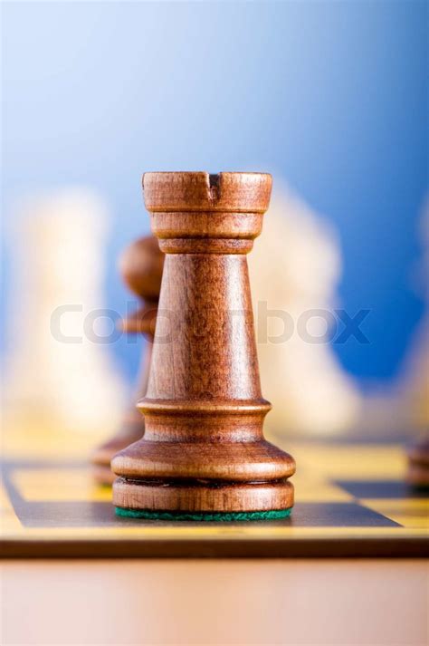 Set Of Chess Figures On The Playing Board Stock Image Colourbox