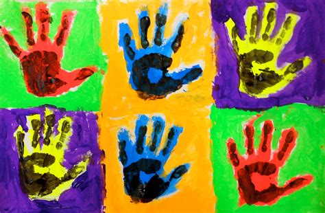 Art Eat Tie Dye Repeat Kindergarten Andy Warhol Pop Art Hands