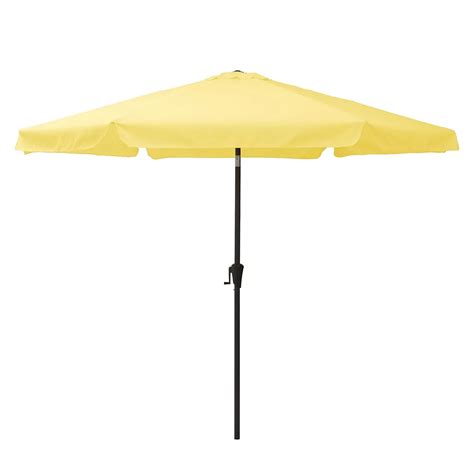 Corliving 10 Ft Round Tilting Yellow Patio Umbrella The Home Depot
