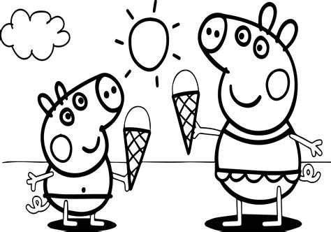 awesome Peppa Pig Video Free Coloring Page | Peppa pig coloring pages