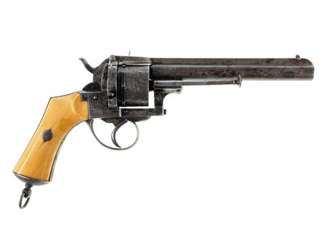 Lot Antique Engraved Lefaucheux Pinfire Revolver