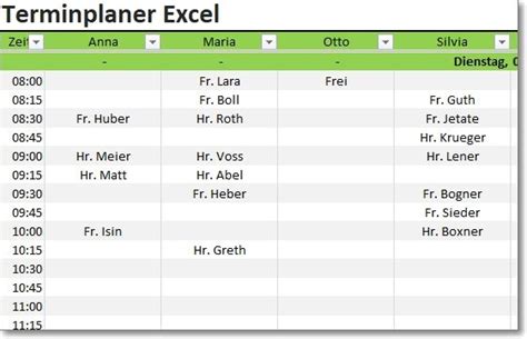 Du kannst bis zu 30 mitarbeiter in die vorlage eintragen. Terminplaner als Excel Vorlage | Alle-meine-Vorlagen.de