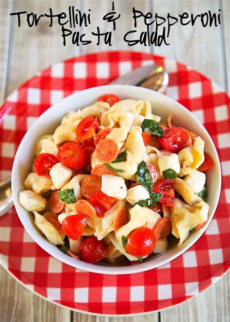 Because this pepperoni pasta salad is on the healthy side, it's ideal paired with summertime grilling favorites, like the pub burgers currently being offered by our local grocery store pick 'n save. Tortellini & Pepperoni Pasta Salad - Plain Chicken