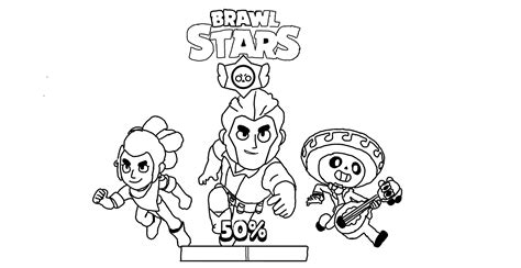 Print and color leon, sandy, jackie, max, bo, jesse. Brawl_Stars brawl-stars-coloring-page-150 coloring pages