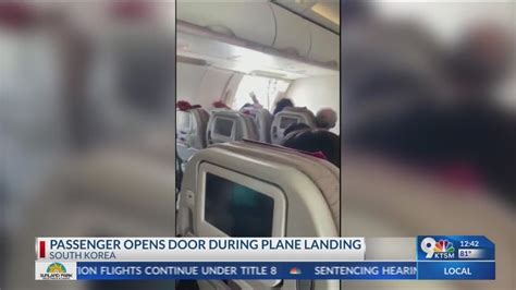 Passenger Opens Plane Door During Flight Youtube