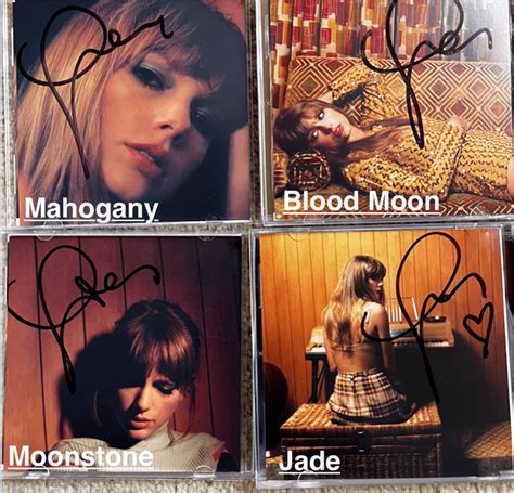 Taylor Swift Midnights Blood Moon Cd With Hand Signed Photo New Core