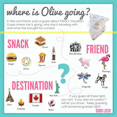 Origami Owl Interaction Game Guess Where Olive Is Going £h Origami