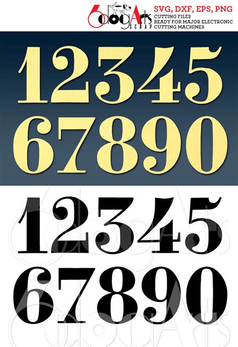 Numbers Digital Images Svg Dxf Eps Png Silhouette Scal Cricut Etsy