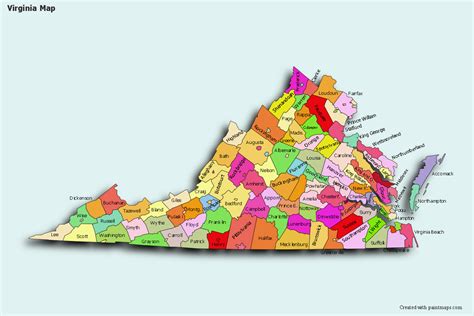 Create Custom Virginia Map Chart With Online Free Map Maker