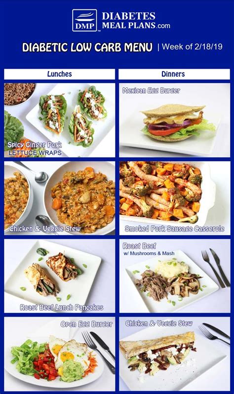 Low Carb Diabetic Meal Plan Menu Week Of 21819 Diabetic Meal Plan