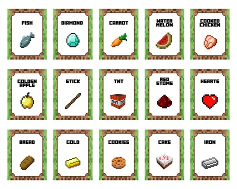 Minecraft Food Labels 10 Free Pdf Printables Printablee